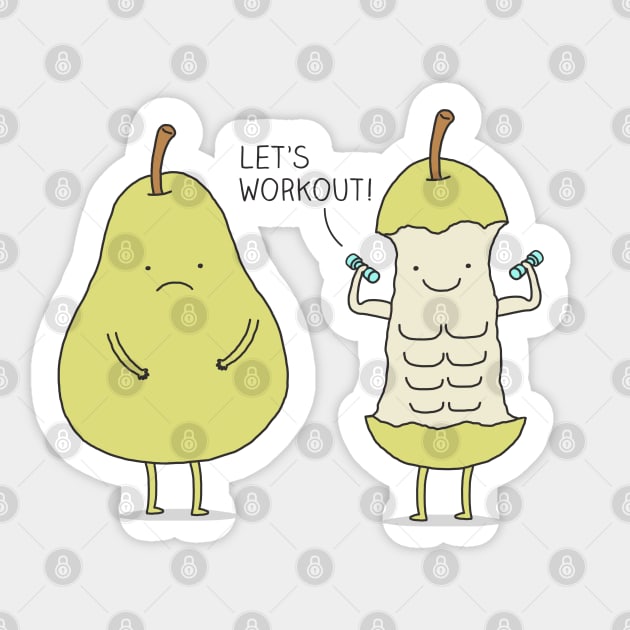 Core exercises Sticker by milkyprint